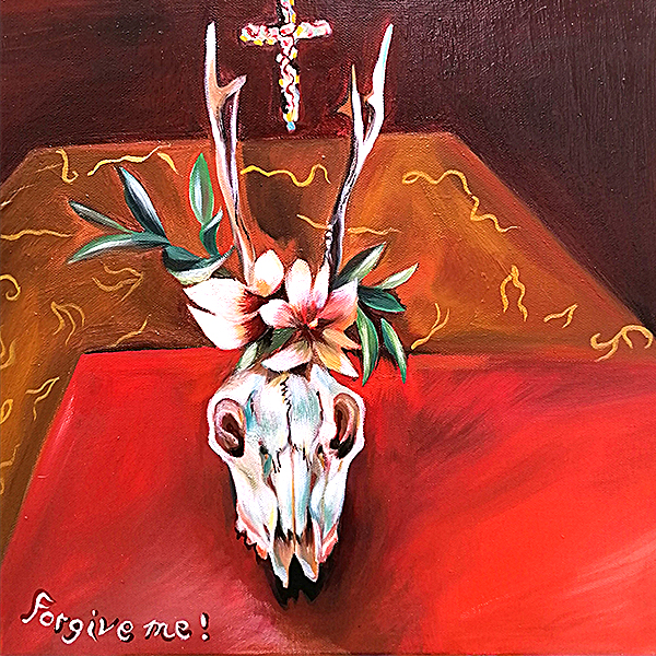painted animal skull