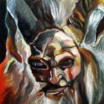 painting of ram mask