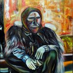 paiting of mask wearing male