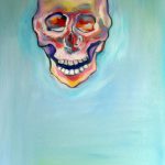 abstract painting of human skull