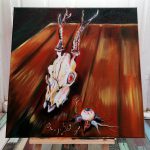 painting of deer skull