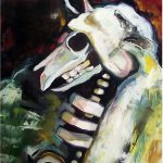 abstract painting of animal skull