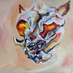 abstract painting of animal skull