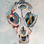 abstract painting of animal skull