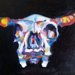 painting of animal skull