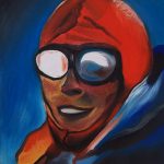 painting of mountaneer smiling