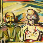 painting of two men with mustache