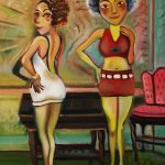 painting of two women